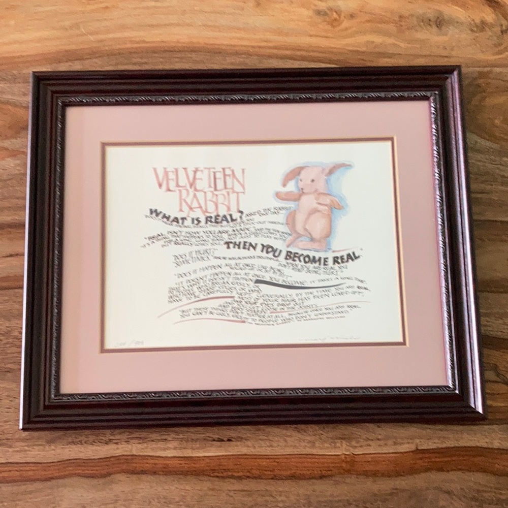 The Velveteen Rabbit watercolor print. PROFESSIONALLY FRAMED Margery Williams
